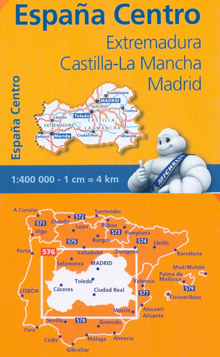 immagine di mappa stradale mappa stradale n.576 - Extremadura, Castilla-La Mancha, Madrid - Spagna Centrale - con Merida e Toledo - nuova edizione
