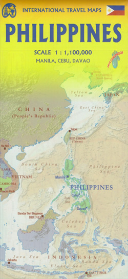 immagine di mappa stradale mappa stradale Filippine - con Manila, Mindoro, Luzon, Le Visayas, Palawan, Mindanao, Sulu - mappa impermeabile e antistrappo - nuova edizione