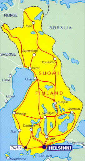 immagine di mappa stradale mappa stradale 754 - Finlandia