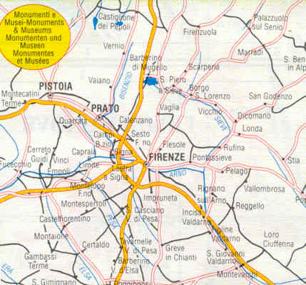 immagine di mappa stradale provinciale mappa stradale provinciale Firenze, Fiesole, Bagno a Ripoli, Calenzano, Sesto Fiorentino, Osmannoro, Scandicci