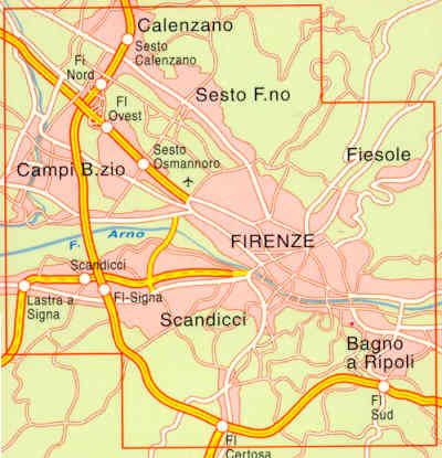 immagine di mappa di città mappa di città Firenze e Hinterland