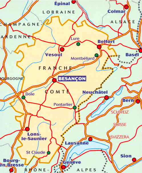 immagine di mappa stradale regionale mappa stradale regionale 520 - Franche-Comté / Francia Contea (nuova ed.)