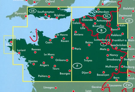 immagine di mappa stradale mappa stradale Francia Nord