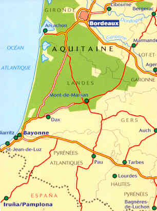 immagine di mappa stradale mappa stradale 525 - Francia - Aquitaine/Aquitania