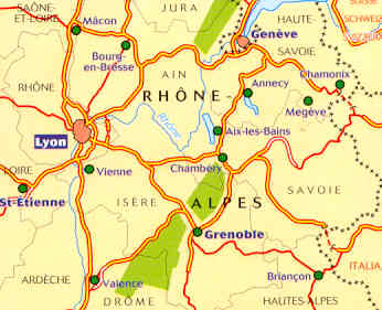 immagine di mappa stradale mappa stradale 523 - Francia - Rhone-Alpes
