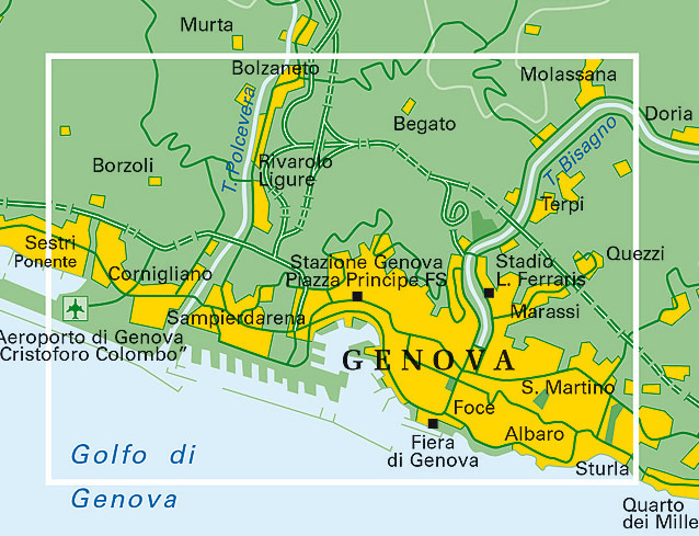 immagine di mappa di città mappa di città Genova - mappa della città - nuova edizione