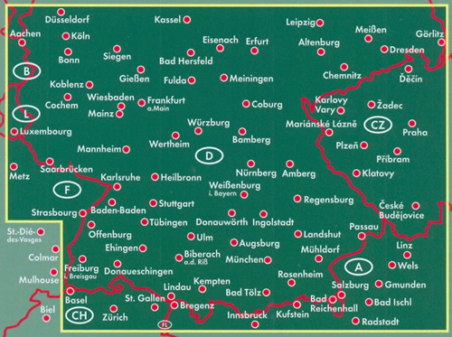 Carta Stradale Germania Sud