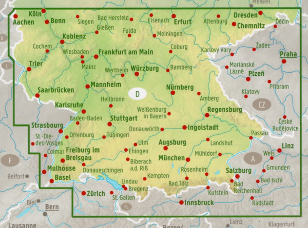 immagine di mappa stradale mappa stradale Germania Sud - edizione 2022