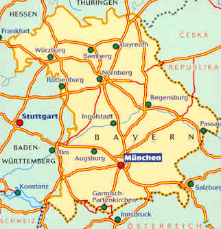 immagine di mappa stradale mappa stradale n.546 - Germania - Bayern / Baviera - con Monaco, Nurnberg, Regensburg, Augsburg - nuova edizione