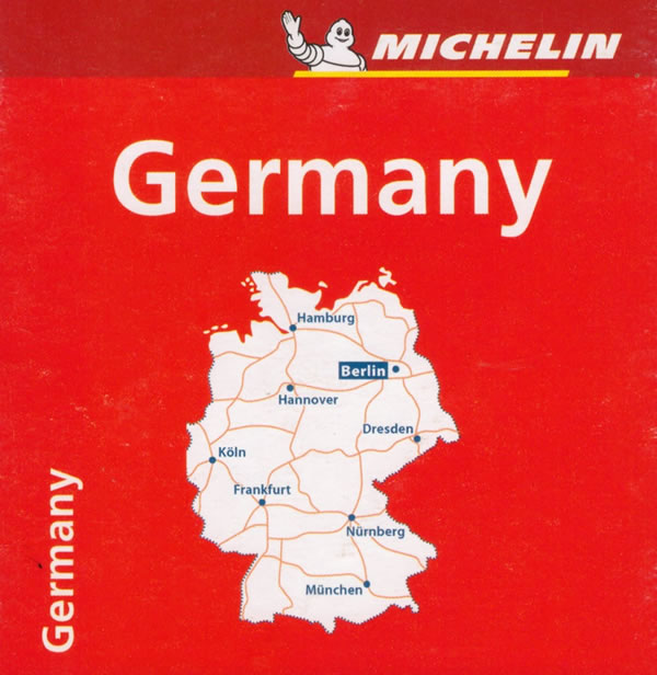 immagine di mappa stradale mappa stradale Germania - con Berlino, Amburgo, Koln, Francoforte, Monaco, Dresda - mappa stradale Michelin n.718 - nuova edizione