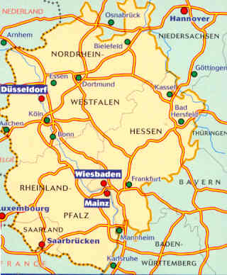 immagine di mappa stradale mappa stradale n.543 - Germania Centro-Ovest - con Nordrhein-Westfalen, Hessen, Rheinland-Pfalz, Saarland