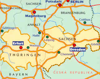immagine di mappa stradale mappa stradale n.544 - Germania Centro-Est - con Thuringen, Sachsen