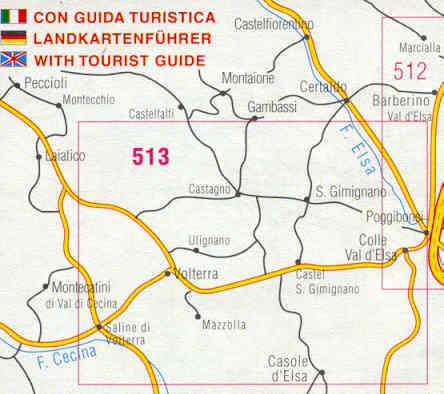 immagine di mappa topografica mappa topografica 513 - S. Gimignano, Volterra