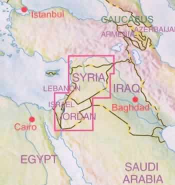 immagine di mappa stradale mappa stradale Giordania e Siria