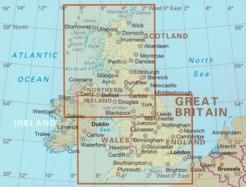 immagine di mappa stradale mappa stradale Gran Bretagna, Irlanda del Nord - mappa stradale, impermeabile e antistrappo - Edizione Dicembre 2023