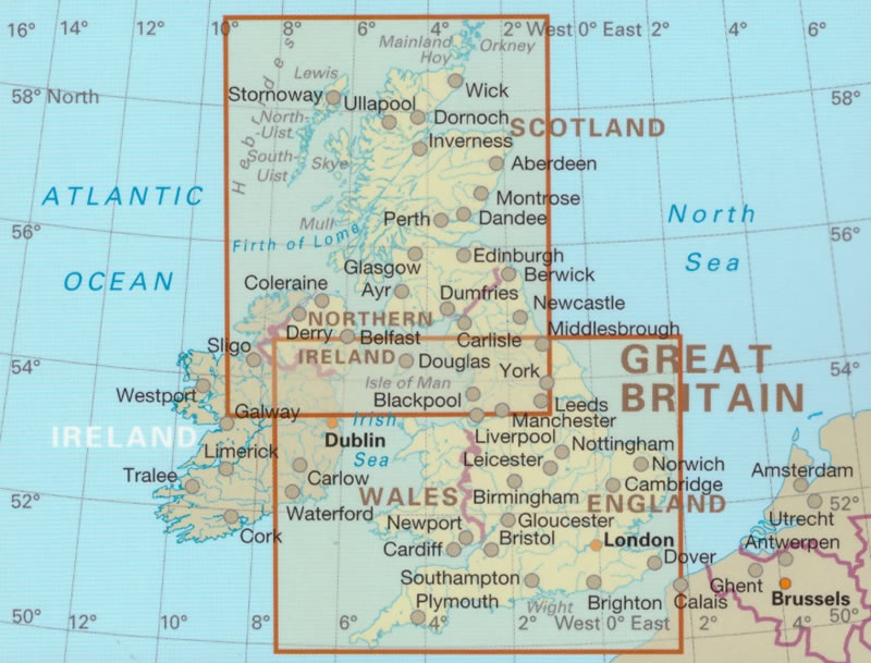 immagine di mappa stradale mappa stradale Gran Bretagna, Irlanda del Nord - mappa stradale, impermeabile e antistrappo - nuova edizione