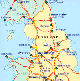 immagine di mappa stradale mappa stradale n.502 - Gran Bretagna - Northern England, The Midlands