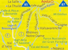 immagine di mappa topografica mappa topografica n.86 - Gran Paradiso, Valle d' Aosta, La Thuile, La Salle, Parco Nazionale del Gran Paradiso, Valsavarenche, Val d'Isère, Cogne - nuova edizione