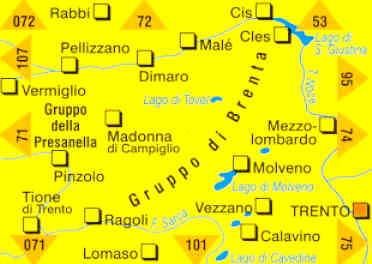 immagine di mappa topografica mappa topografica 73 - Gruppo di Brenta