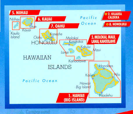 immagine di mappa stradale mappa stradale Hawaii / Hawaiian Island plastificata