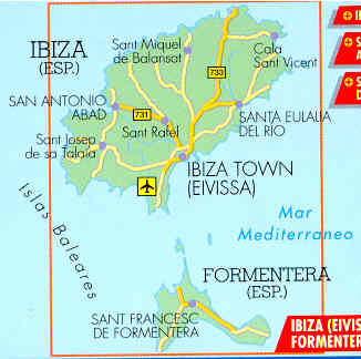 immagine di mappa stradale mappa stradale Ibiza / Formentera