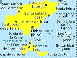 immagine di mappa topografica mappa topografica n.239 - Ibiza, Formentera - mappa escursionistica, con spiagge, itinerari, luoghi panoramici - con coordinate compatibili con sistemi GPS - nuova edizione