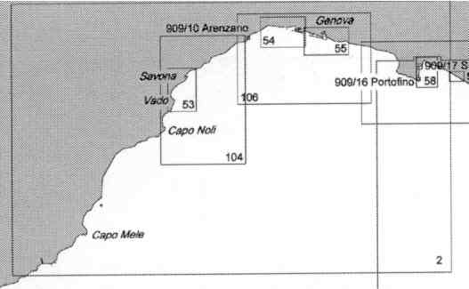 immagine di carta nautica carta nautica 2 - Da Imperia a Portofino