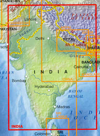 immagine di mappa stradale mappa stradale India - mappa plastificata