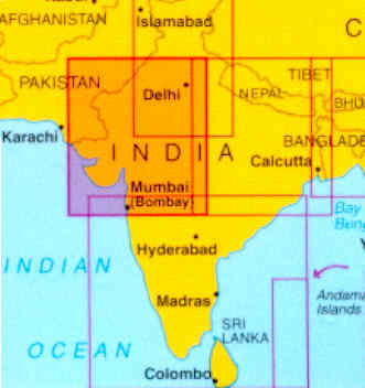 immagine di mappa stradale mappa stradale India 2 - Ovest