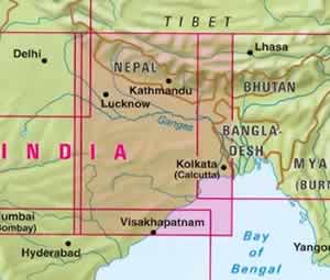 immagine di mappa stradale mappa stradale n.3 - India Est e Nepal