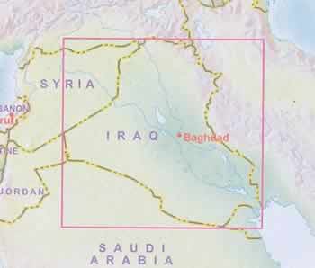 immagine di mappa stradale mappa stradale Iraq - con Baghdad