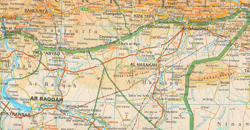 immagine di mappa stradale mappa stradale Iraq - con Baghdad, Ba'quba, Bassora, Falluja, Karbala, Kirkuk, Mossul, Najaf, Nasiriya, Samarra - EDIZIONE 2025