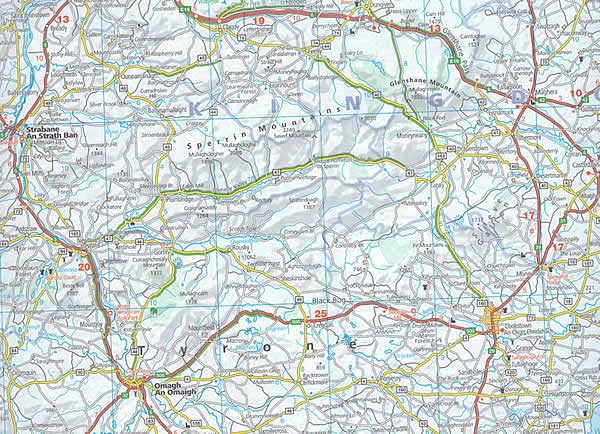 immagine di mappa stradale mappa stradale Irlanda - mappa stradale - con distanze stradali, collegamenti marittimi, luoghi di interesse turistico, indice dei nomi - EDIZIONE 2025