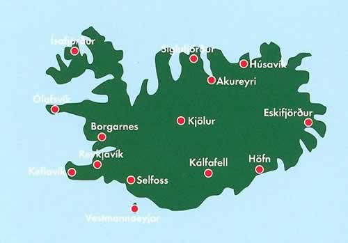 immagine di mappa stradale mappa stradale Islanda - con Reykjavik, Kalfafell, Akureyri, Selfoss - edizione 2020