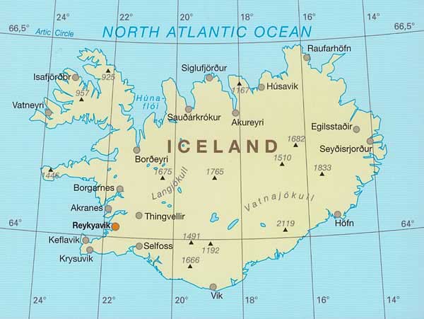 immagine di mappa stradale mappa stradale Islanda - con riserve naturali, grotte e geyser, luoghi per la pesca, stazioni sciistiche, piscine, rifugi, campeggi - mappa impermeabile e antistrappo - nuova edizione