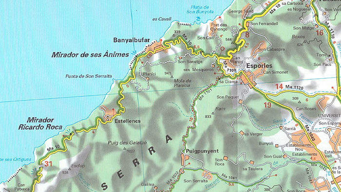 immagine di mappa stradale mappa stradale Isole Baleari / Balears / Baleares (Spagna) - con Maiorca / Mallorca, Palma, Ibiza / Eivissa, Formentera, Menorca, Cabrera - mappa stradale Michelin n.579 - con spiagge, sentieri, percorsi panoramici, parchi e riserve naturali - nuova edizione