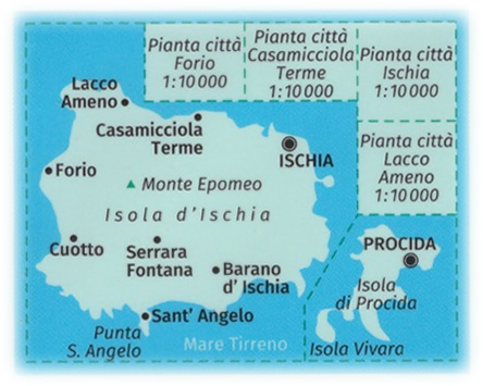 immagine di mappa topografica mappa topografica n.680 - Isole d' Ischia e Procida - mappa plastificata, compatibile con GPS - edizione 2020