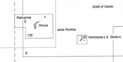 immagine di carta nautica carta nautica 126 - Isole Pontine - Isole di Ventotene e S. Stefano
