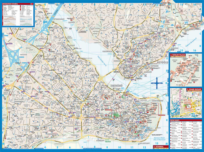 immagine di mappa di città mappa di città Istanbul - mappa della città plastificata, impermeabile, scrivibile e anti-strappo - dettagliata e facile da leggere, con trasporti pubblici, attrazioni e luoghi di interesse - nuova edizione
