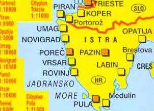 immagine di mappa topografica mappa topografica n.299 - Istria / Istrien / Istra - mappa topografica con sentieri per trekking e percorsi MTB, spiagge e luoghi panoramici