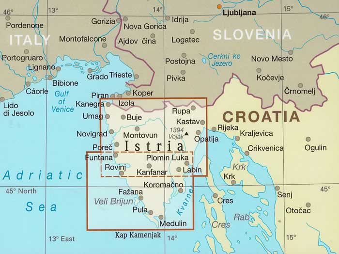 immagine di mappa stradale mappa stradale Istria - mappa stradale - impermeabile e antistrappo - con spiagge, luoghi panoramici, parchi naturali - nuova edizione