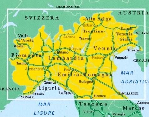 immagine di mappa stradale mappa stradale n.1 - Italia settentrionale - edizione 2008