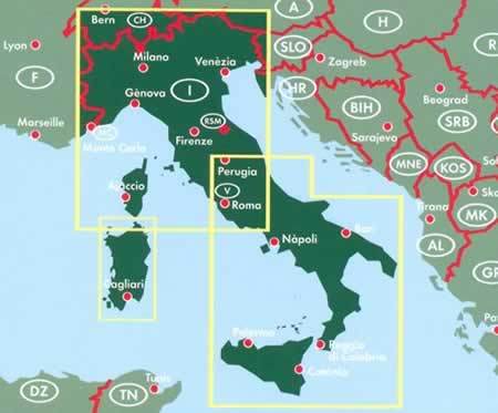 immagine di mappa stradale mappa stradale Italia / Italy - con mappe di città e codici postali - nuova edizione