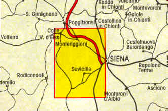 immagine di mappa topografica mappa topografica Itinerari della Montagnola Senese e Bosco di Lecceto