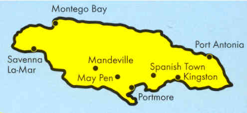 immagine di mappa stradale mappa stradale Jamaica / Giamaica