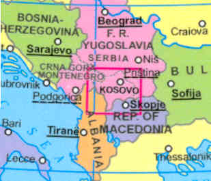 immagine di mappa stradale mappa stradale Kosovo / Kossovo