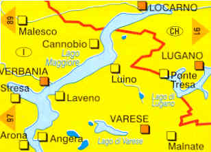 immagine di mappa topografica mappa topografica n.90 - Lago Maggiore e Lago di Varese - con Verbania, Stresa, Laveno, Luino, Varese, Locarno, Lugano