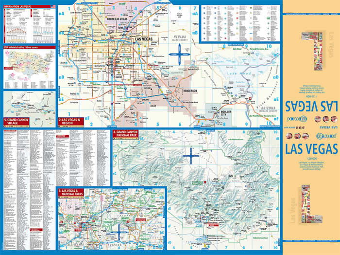 immagine di mappa di città mappa di città Las Vegas - mappa della città plastificata, impermeabile, scrivibile e anti-strappo - dettagliata e facile da leggere, con trasporti pubblici, attrazioni e luoghi di interesse - nuova edizione