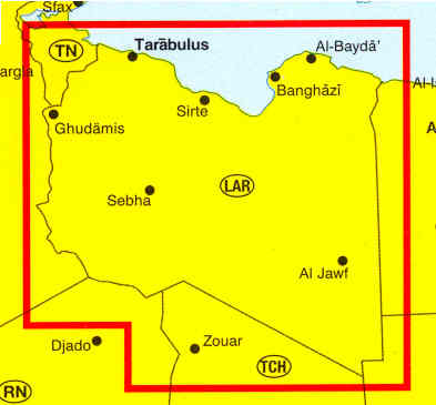 immagine di mappa stradale mappa stradale Libia - edizione 2013
