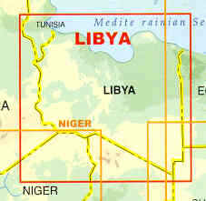 immagine di mappa stradale mappa stradale Libia / Libya - con Tripoli, Bengasi, Misurata, El-Azizia, Tarhuna, Beida, Homs, Ez Zauia, Zuara, Agedabia - mappa stradale plastificata - con spiagge, oasi, pozzi d'acqua e di petrolio, stazioni di servizio e piste per il fuoristrada - nuova edizione